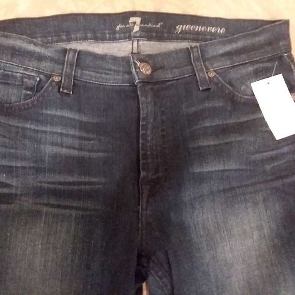 7 For All Mankind Skinny Dark  Denim Jeans - NWOT - Picture 4 of 5